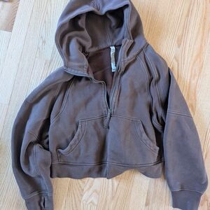 Lululemon Brown 1/2 Half Zip Scuba Hoodie - Size M/L